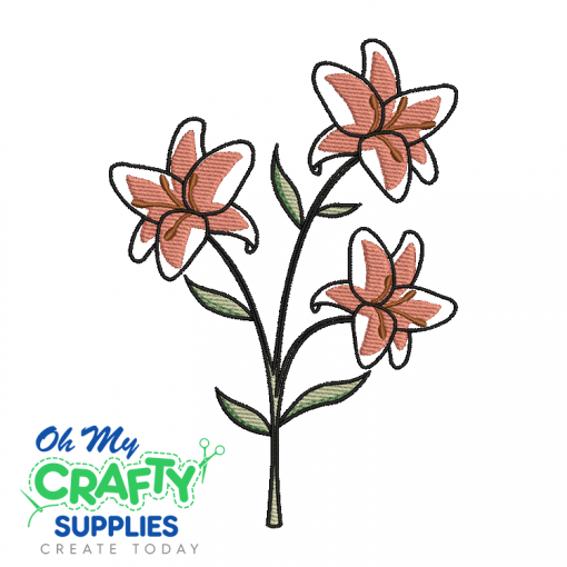 Lillies 320 Embroidery Design