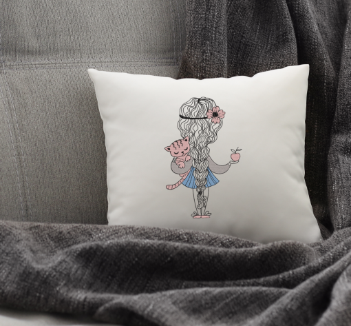 Little Miss Braid Embroidery Design