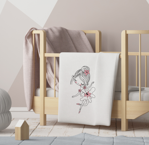 Little Miss Ballerina Embroidery Design