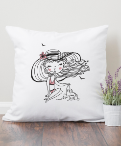 Little Miss Beach Embroidery Design