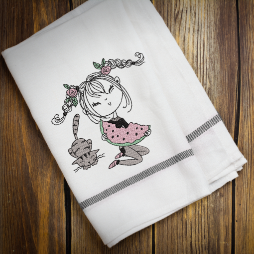 Little Miss Fruit Embroidery Design