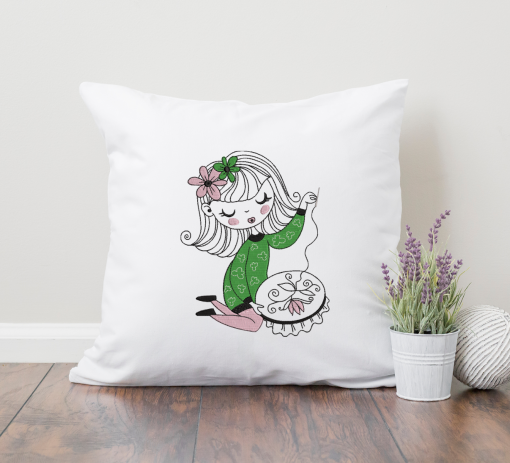 Little Miss Needle Point Embroidery Design