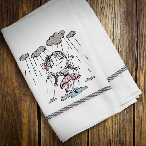 Little Miss Puddles Embroidery Design