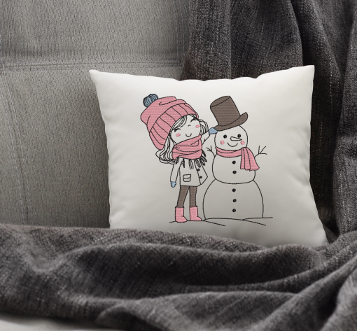 Little Miss Winter Embroidery Design