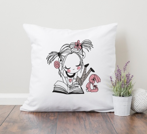 Little Miss Reader Embroidery Design