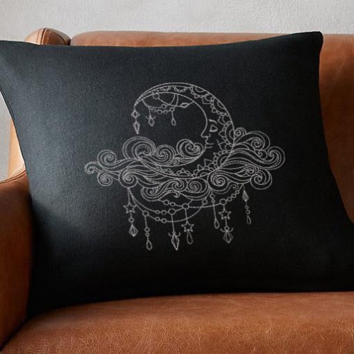 Cloudy Moon Embroidery Design