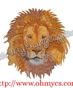 Realistic Lion Embroidery Design