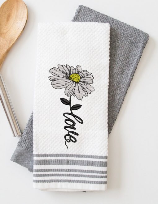 Love Daisy Embroidery Design