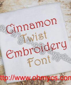 Cinnamon Twist Embroidery Font (BX Included)