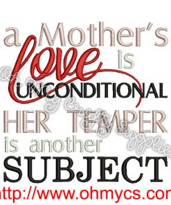 A Mother's Love Embroidery Design