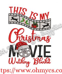 Movie Watching Blanket Embroidery Design