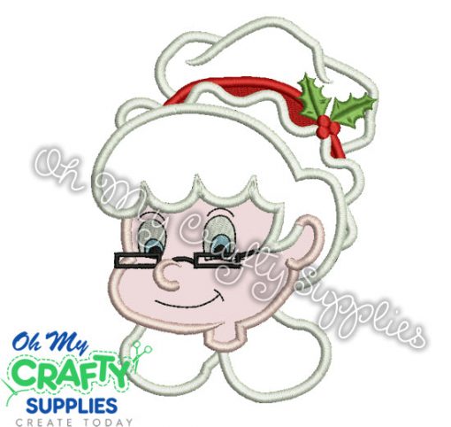 Mrs. Jolly Santa Embroidery Applique Design