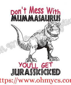 Mummasaurus Embroidery Design