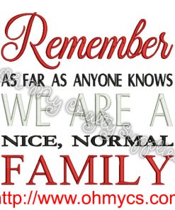 Nice, Normal Family Embroidery Design