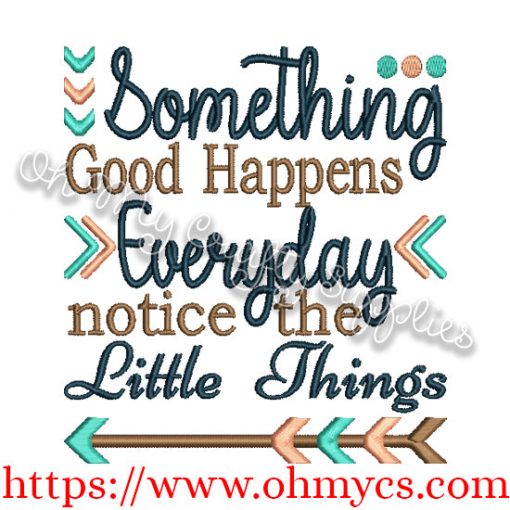 Notice the Little Things embroidery design