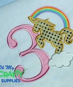 Unicorn Numbers Applique Design Set 0-9