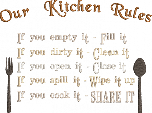 Our Kitchen Rules Embroidery Design