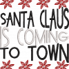 Santa Claus is Coming to Town Flower Swirls Embroidery Design