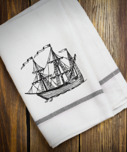 Sketch Ship Embroidery Design
