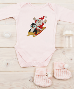 Christmas Penguin with Santa Embroidery Design