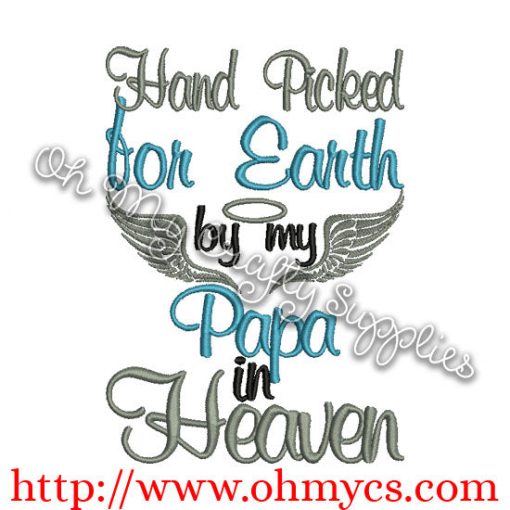 Papa in Heaven Embroidery Design