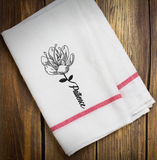 Patience Flower Sketch Embroidery Design