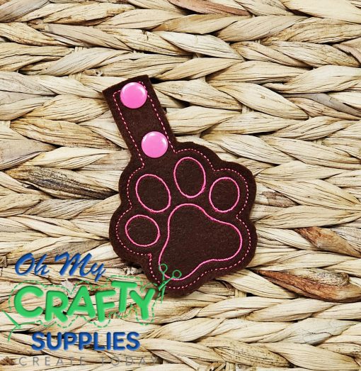 Paw Print Key Fob Embroidery Design (KFC)