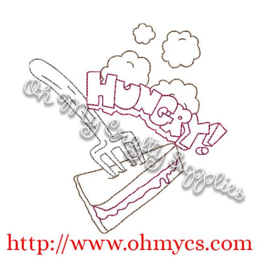 Pie Hungry Embroidery Design