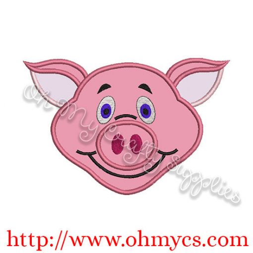 Cute Piggy Head Applique