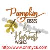 Pumpkin Kisses Embroidery Design