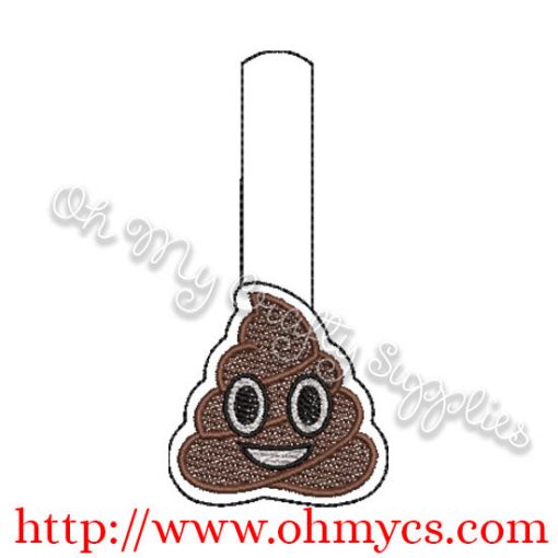 ITH Poop Emoji Key Fob Embroidery Design