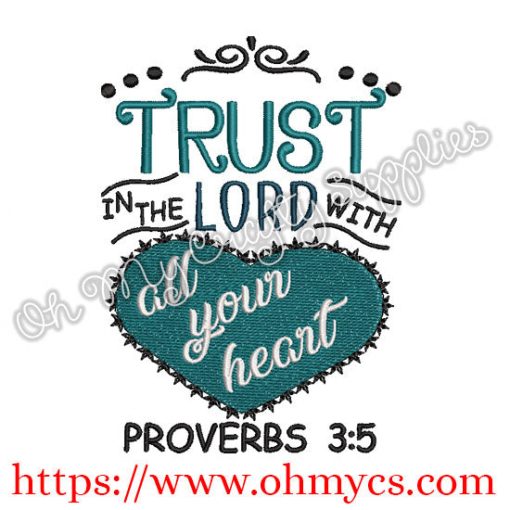 Proverbs 3:5 Embroidery Design