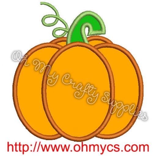 Pumpkin Embroidery Applique Design