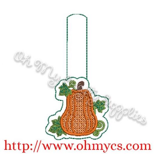 ITH Fall Pumpkin Key fob Embroidery Design