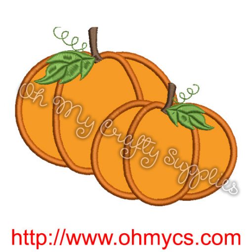Pumpkin Duo Applique Design