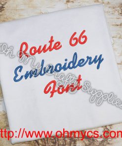 Route 66 Embroidery Font (BX Included)