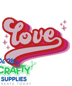 Retro Love Embroidery Design