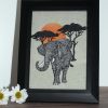 Safari Sunset Elephant Embroidery Design