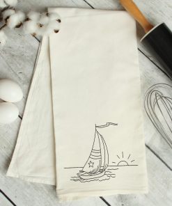 Sail Boat Drawing Embroidery Design