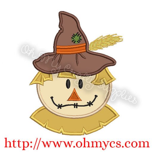 Scare Crow Head Applique Design