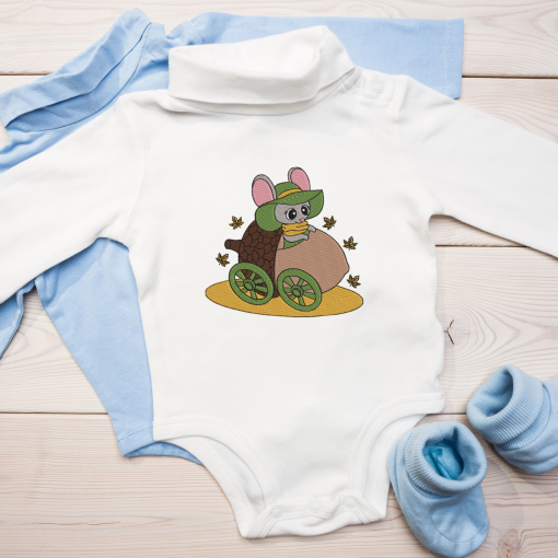 Acorn Mice Car Embroidery Design