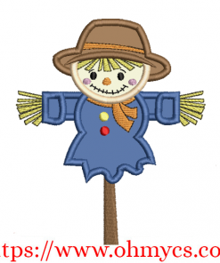 Scarecrow On A Stick Applique Design