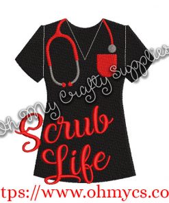 Scrub Life Embroidery Design