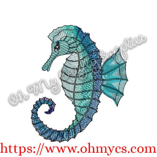 Sea Horse Embroidery Design