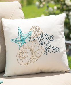 Sea Shell with Coral Embroidery Design