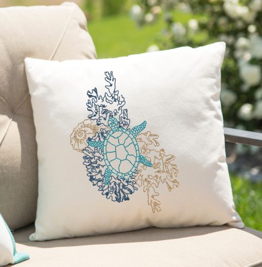 Color Sea Turtle Sketch Embroidery Design