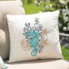 Colorful Seahorse Sketch Embroidery Design