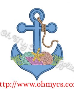 Sea Shell Anchor Applique Design