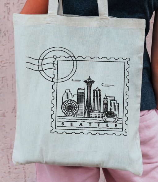Seattle Stamp Embroidery Design