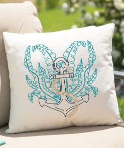 Seaweed Anchor Embroidery Design